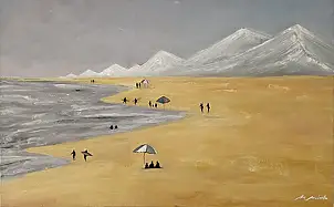 Mariusz Makuła, Neve e sabbia, Quadro a olio - tela, 80 x 50