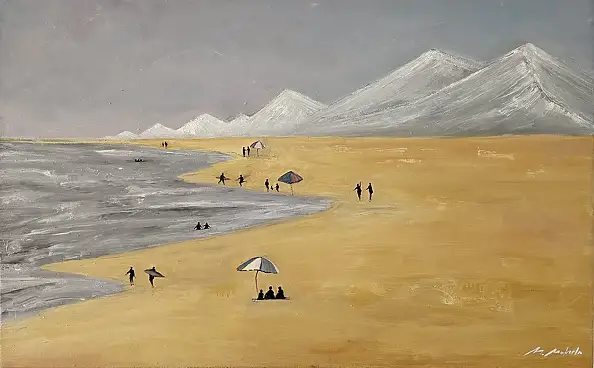 Mariusz Makuła, Neve e sabbia, Quadro a olio - tela, 80 x 50