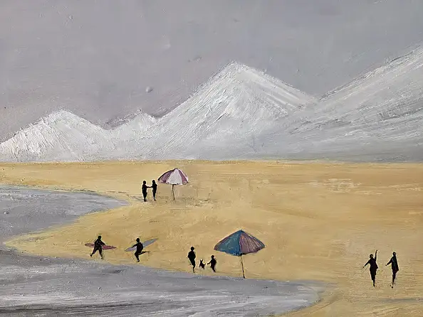 Mariusz Makuła, Neve e sabbia, Quadro a olio - tela, 80 x 50