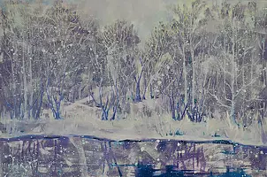 Jolanta Kitowska - Snowy - forest lake