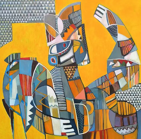 Kolesnikova Irina, Solar Guardian, Ölbild - Leinwand, 122 x 120