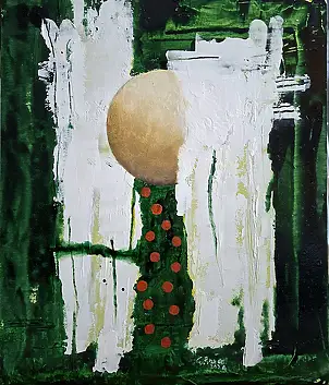 Giovanni Greco, Solo Intro, Peinture acrylique, Craie, Techniques mixtes - panneau, 40 x 47