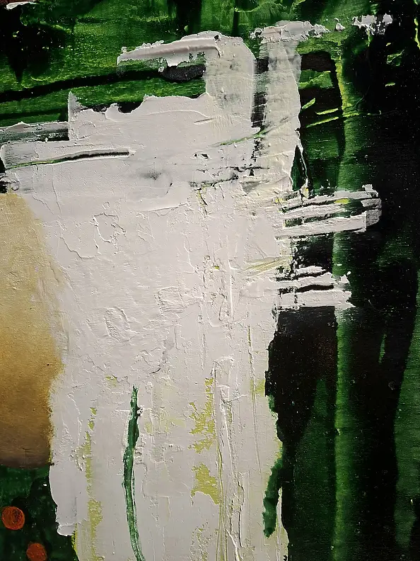 Giovanni Greco, Solo Intro, Peinture acrylique, Craie, Techniques mixtes - panneau, 40 x 47