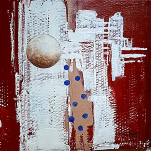 Giovanni Greco, Solo Intro, Acrylic painting, Chalk, Mixed media - cardboard/paperboard, 41 x 40
