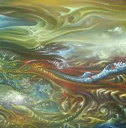 Heru Muhawa, Некоторые вещи 3, Масляная картина - , 90 x 29