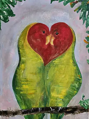 Ewa Mościszko, Soulmates, Acrylic painting - canvas, 55 x 75