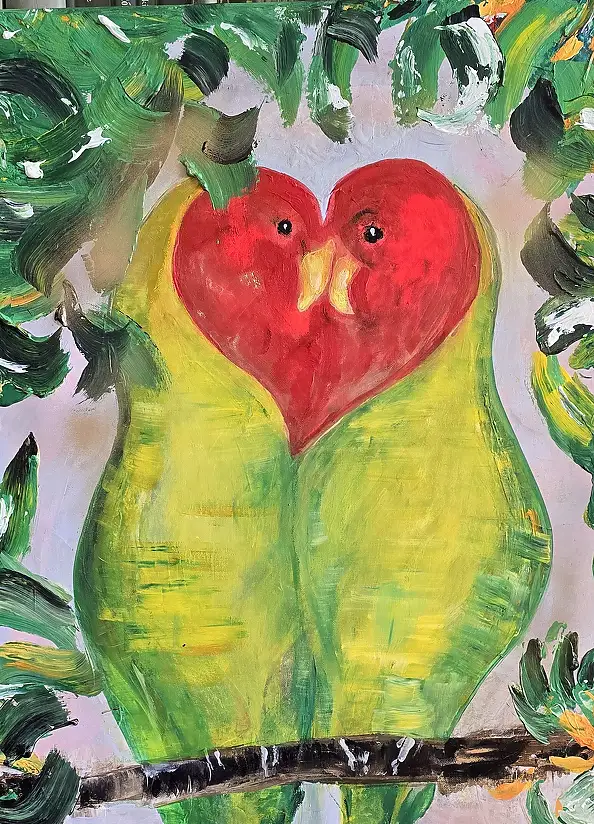 Ewa Mościszko, Seelenverwandte, Acrylgemälde - Leinwand, 55 x 75