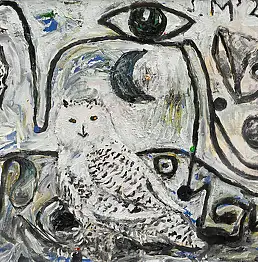 Stanisław Młodożeniec, Sowa, Obraz olejny - płótno, 60 x 50