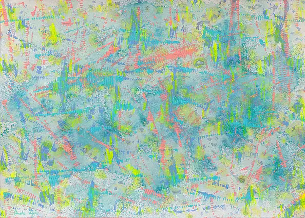Pamela Rys, Space-Time Continuum, Acrylic painting, Ink - paper, 30 x 21