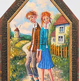 Dariusz Miliński, Связанные любовью, Масляная картина - холст, 50 x 90