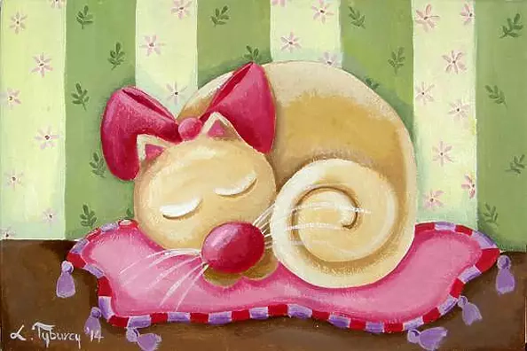 Lucyna Tyburcy - Sleeping kitten