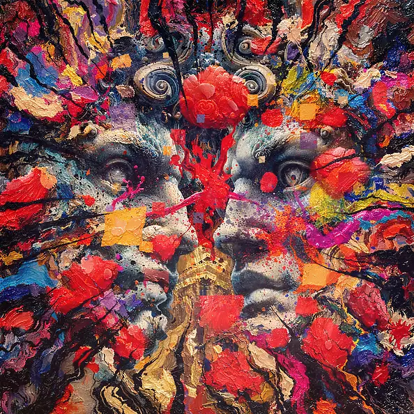 Mikołaj Jackiewicz, Look, Acrylic painting - canvas, 100 x 100