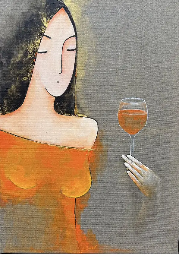 Agnieszka Beer, Spokój w pomarańczowym odcieniu, Obraz akrylowy - płótno, 50 x 70