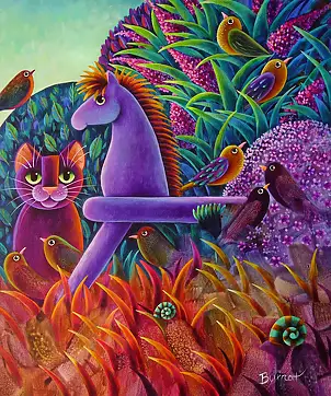 Wiesława Burnat, Spotkanie tylko dla wtajemniczonych, Obraz akrylowy - płótno, 50 x 60