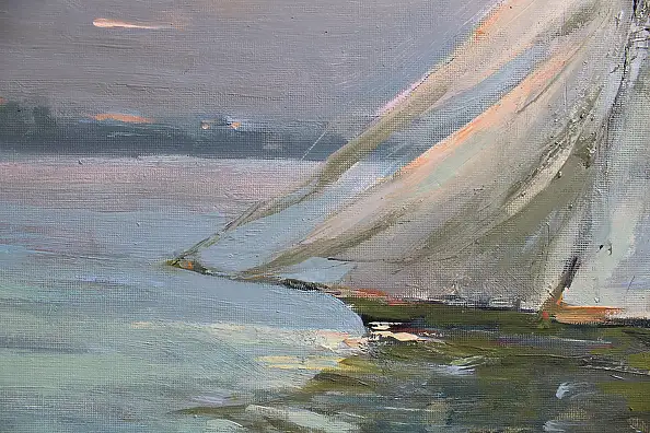 Henadzy Havartsou, Серебряное утро, Масляная картина - холст, 70 x 50