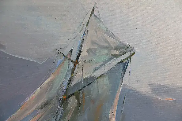 Henadzy Havartsou, Серебряное утро, Масляная картина - холст, 70 x 50