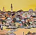 Krystyna Mościszko, Istanbul sur toile, Peinture acrylique, Pastel - toile, 50 x 40
