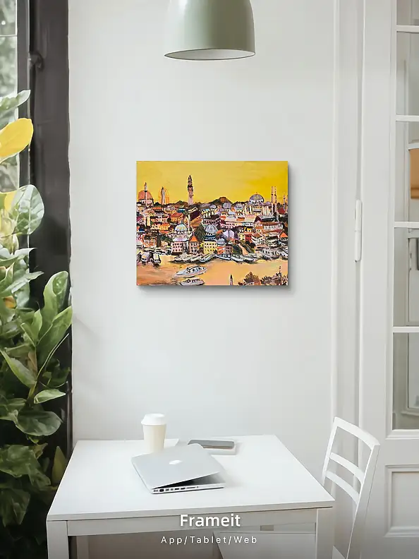 Krystyna Mościszko, Istanbul sur toile, Peinture acrylique, Pastel - toile, 50 x 40