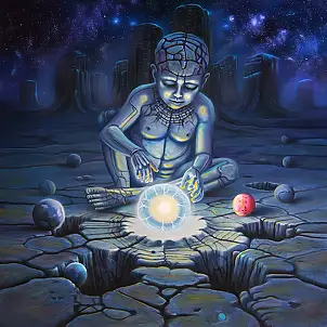 Krzysztof Plonka, Créateur de stars, Peinture à l'huile - panneau, 100 x 100