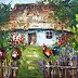 Anna Wach - Old cottage and a rooster on a fence