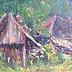 Anna Skowronek - Old, wooden hut painting on canvas