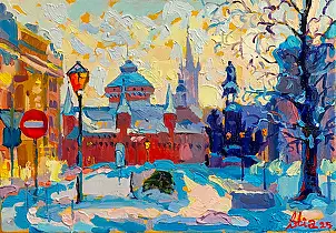 Anastasiia Kurkova, Stare miasto, Obraz olejny - płótno, 35 x 25