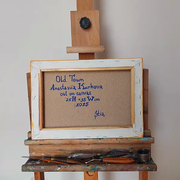 Anastasiia Kurkova, Stare miasto, Obraz olejny - płótno, 35 x 25