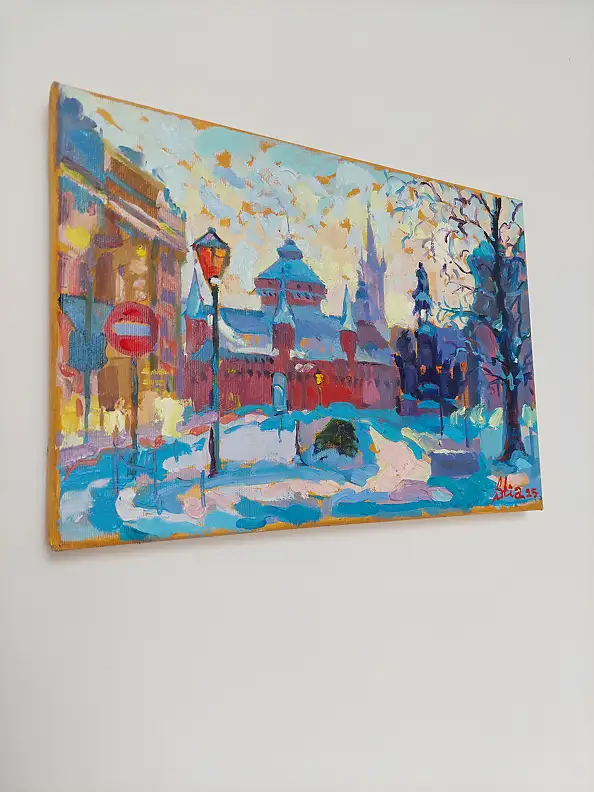 Anastasiia Kurkova, Stare miasto, Obraz olejny - płótno, 35 x 25