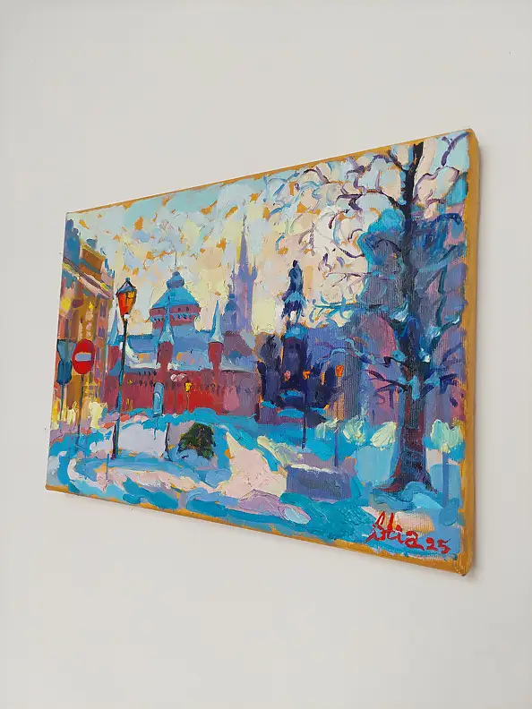 Anastasiia Kurkova, Stare miasto, Obraz olejny - płótno, 35 x 25