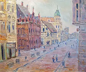 Marcin Stępniowski, Old Town, Oil painting - board, 60 x 50