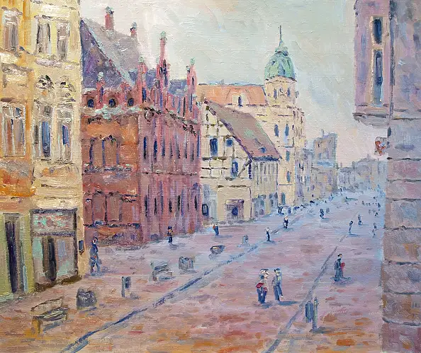 Marcin Stępniowski, Old Town, Oil painting - board, 60 x 50