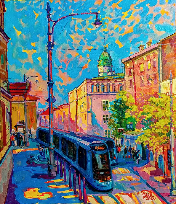 Anastasiia Kurkova, Stary Ratusz, Obraz olejny - płótno, 50 x 60