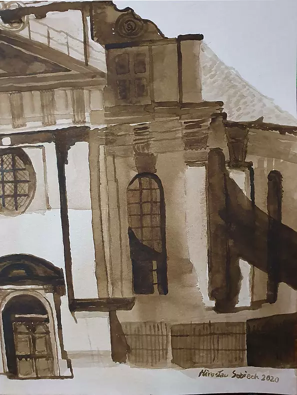 Mirosław Sobiech - Stary królewiec akwarela