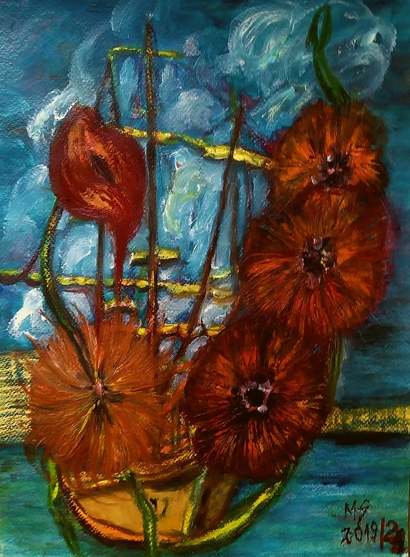 Marzena Salwowska - Ship and flowers from the sea
