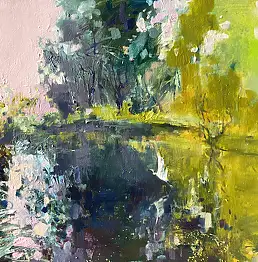 Henadzy Havartsou, Staw jesienny, Obraz olejny - płótno, 70 x 50