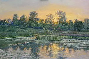 Wojciech Górecki - Pond at sunset