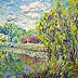 Marcin Stępniowski, Pond in the park. Summer., Oil painting - board, 80 x 70