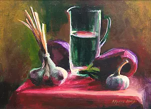 Renata Rychlik - Still life with eggplant