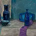 Mariusz Krzysztof Aniśko - Nature morte aux bouteilles bleues