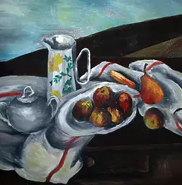 Katarzyna Gąsiorowska - Still life with peaches and pears