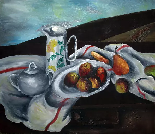Katarzyna Gąsiorowska - Martwa natura z brzoskwiniami i gruszkami