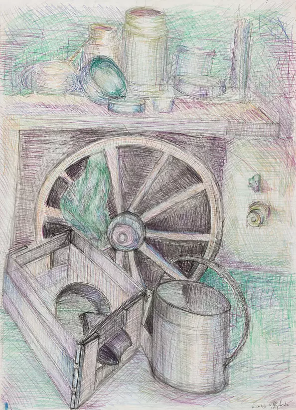 Pamela Rys - Still Life with a Wooden Wheel