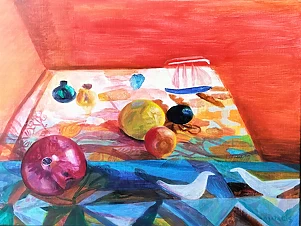 Agata Lis - Still Life with a ship in a bottle (2)