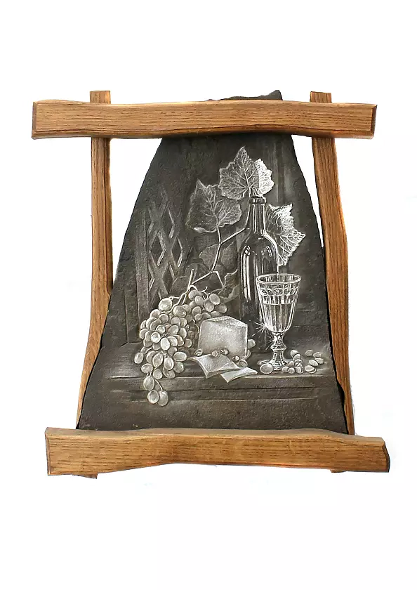 Andrii Svystun - Still life Wine, grape and cheese