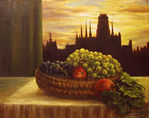 Zdzisław Kruszyński - Still Life et de la basilique Sainte-Marie à Gdansk I