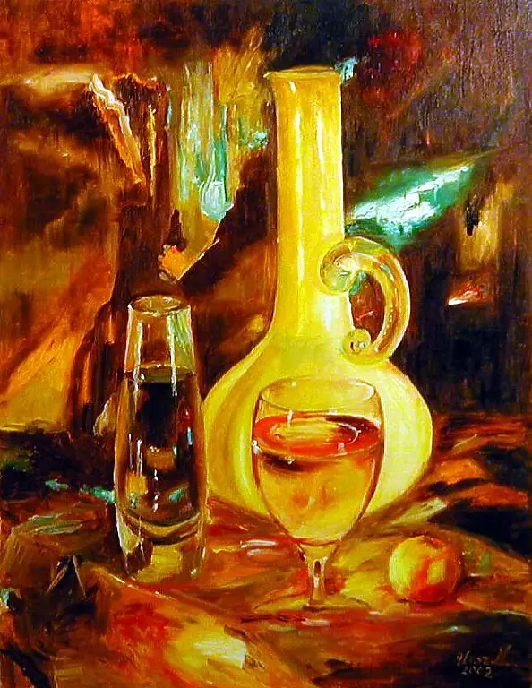 Urszula Nieborak - Still life with glass