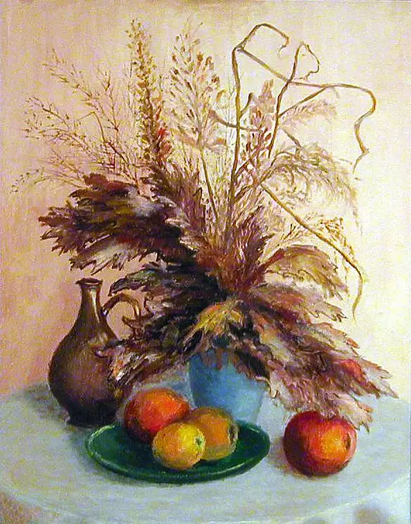 Urszula Nieborak - Martwa natura z zielonym talerzem