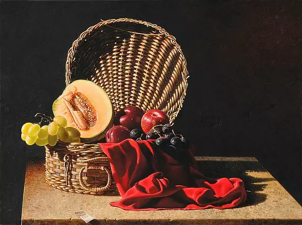 Aurelio Bruni - Still life with a wicker basket
