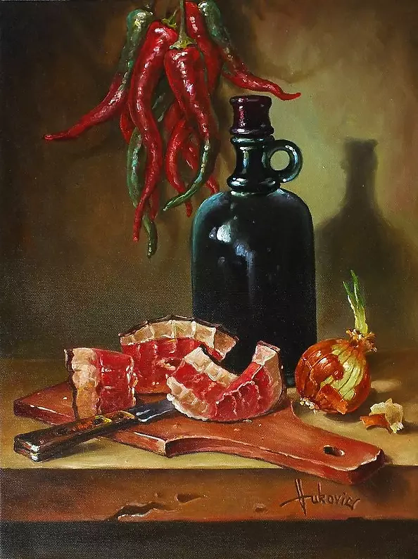 Dusan Vukovic - Still life with ham