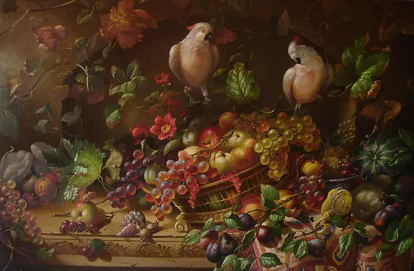 Aleksander Mikhalchyk - Still life with parrots